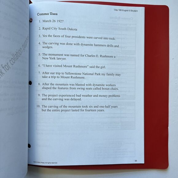 BJU Press Bob Jones English 5 Writing Grammar Student Handouts Homeschool Curric - Picture 10 of 11